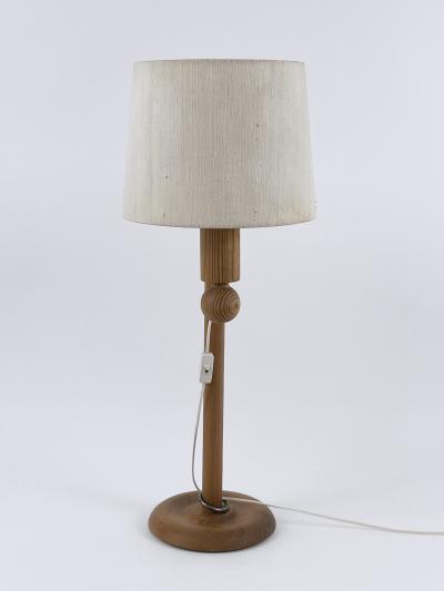 Uno Osten Kristiansson XL Pine Wood Table Lamp by Uno sten Kristiansson for Luxus Vittsj 1960s