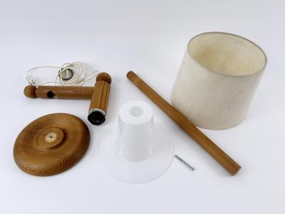 Uno Osten Kristiansson XL Pine Wood Table Lamp by Uno sten Kristiansson for Luxus Vittsj 1960s