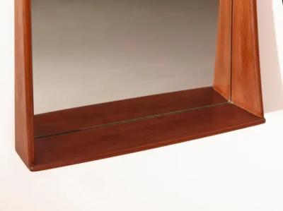 Uno Osten Kristiansson sten Kristiansson Teak Mirror with Shelf by Luxus Vittsj 1950s