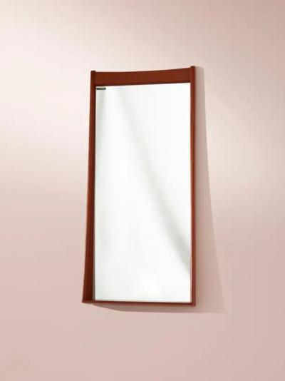 Uno Osten Kristiansson sten Kristiansson Teak Mirror with Shelf by Luxus Vittsj 1950s