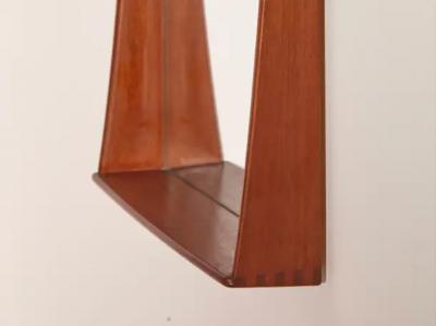 Uno Osten Kristiansson sten Kristiansson Teak Mirror with Shelf by Luxus Vittsj 1950s