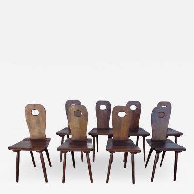 Uno hren Set of 8 Rustic Scandinavian Dining Chairs Attributed to Uno hr n