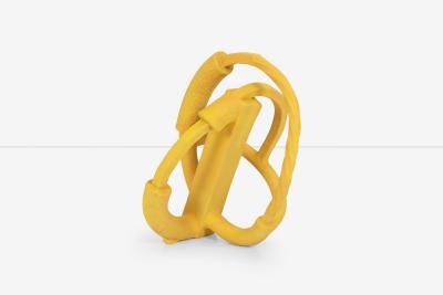 Untitled Yellow Ceramic Sculpture by Elena Rakochy