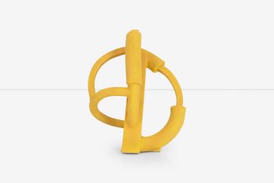 Untitled Yellow Ceramic Sculpture by Elena Rakochy