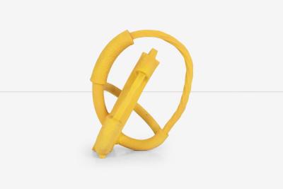 Untitled Yellow Ceramic Sculpture by Elena Rakochy