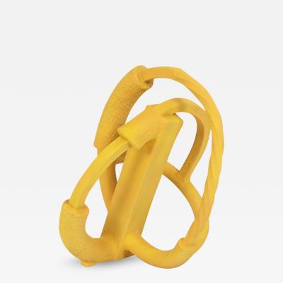 Untitled Yellow Ceramic Sculpture by Elena Rakochy