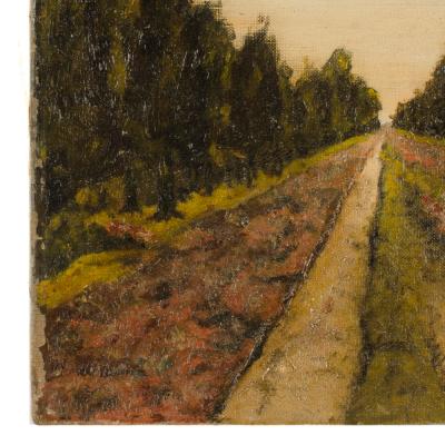 Untitled oil painting depicting a rural road