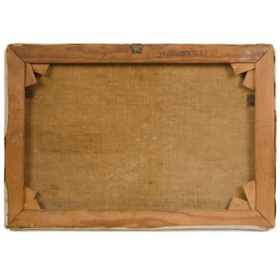 Untitled oil painting depicting a rural road