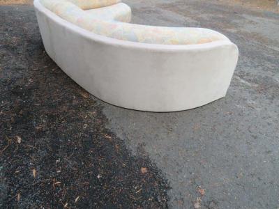 Unusual 2 Piece Curved Sectional Sofa Mid Century Modern