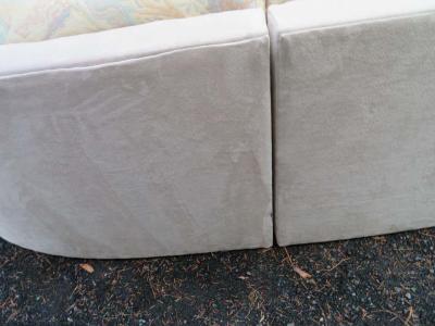 Unusual 2 Piece Curved Sectional Sofa Mid Century Modern