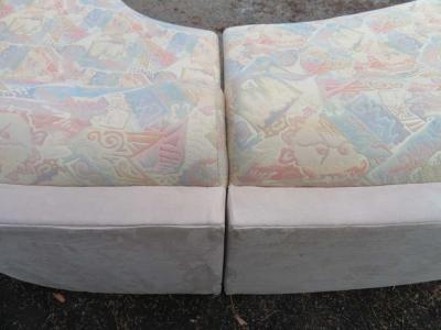 Unusual 2 Piece Curved Sectional Sofa Mid Century Modern