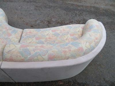 Unusual 2 Piece Curved Sectional Sofa Mid Century Modern