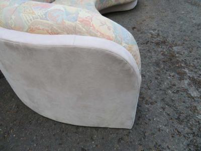Unusual 2 Piece Curved Sectional Sofa Mid Century Modern