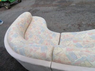 Unusual 2 Piece Curved Sectional Sofa Mid Century Modern