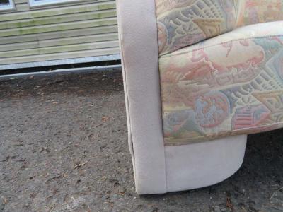 Unusual 2 Piece Curved Sectional Sofa Mid Century Modern