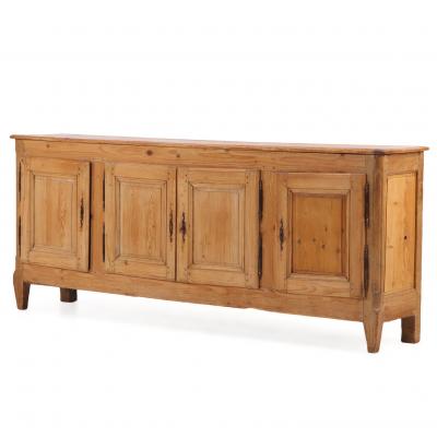 Unusual Belgian Pine and Oak Sideboard Late 19th C 