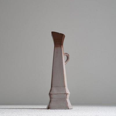 Unusual Cubist Studio Pottery Pitcher Vase 1950s