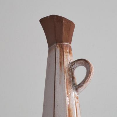 Unusual Cubist Studio Pottery Pitcher Vase 1950s