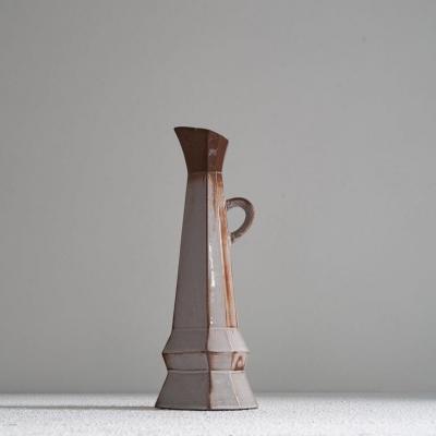 Unusual Cubist Studio Pottery Pitcher Vase 1950s