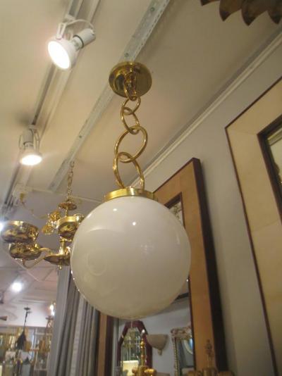 Unusual Custom Chain Link and Glass Fixture