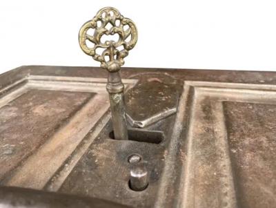 Unusual English Iron Strong Box by W Graham Son London