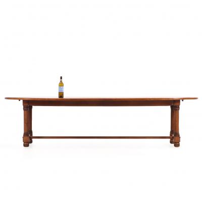 Unusual French Oak Oblong Dining Table C 1950
