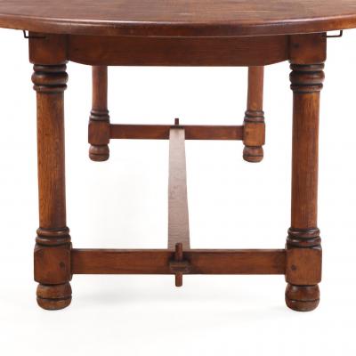 Unusual French Oak Oblong Dining Table C 1950