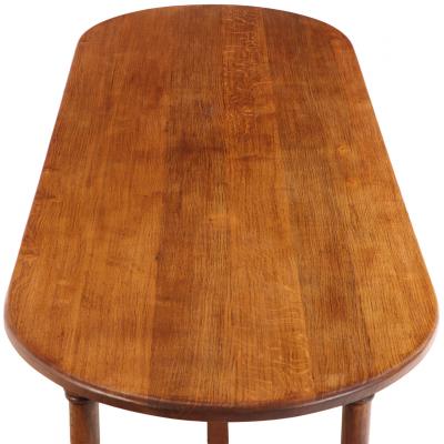 Unusual French Oak Oblong Dining Table C 1950