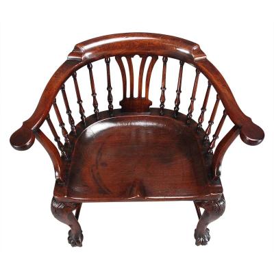 Unusual George III Mahogany Windsor Armchair