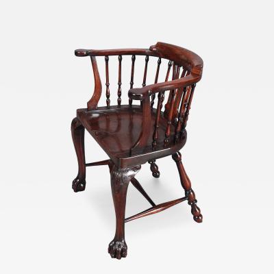 Unusual George III Mahogany Windsor Armchair