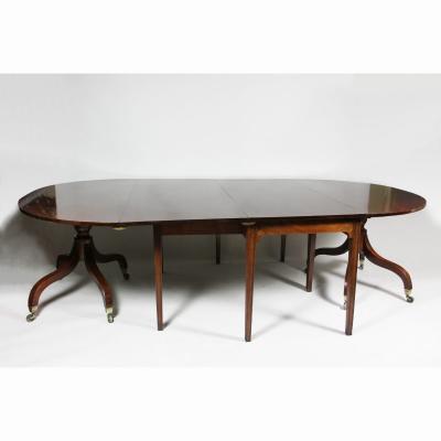 Unusual Irish Regency Two Pedestal Dining Table