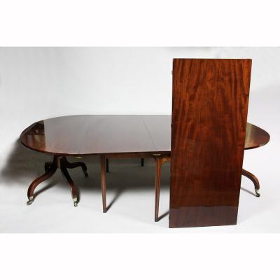 Unusual Irish Regency Two Pedestal Dining Table
