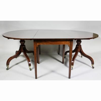 Unusual Irish Regency Two Pedestal Dining Table