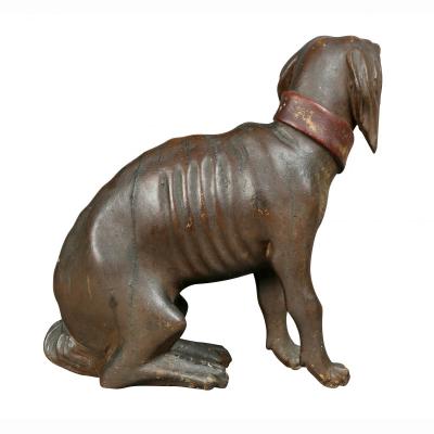 Unusual Painted and Carved Wood Dog