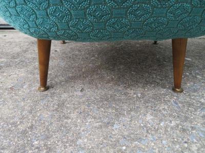 Unusual Pair Henry Glass Style Barrel Back Tub Lounge Chairs Mid Century