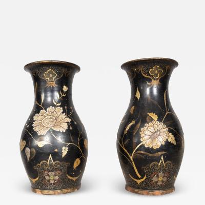 Unusual Pair Of French Glazed Terracotta Vases