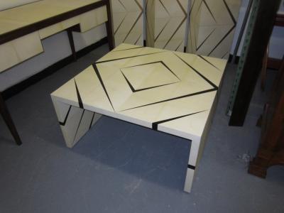 Unusual Parchment and Enamel Coffee Table