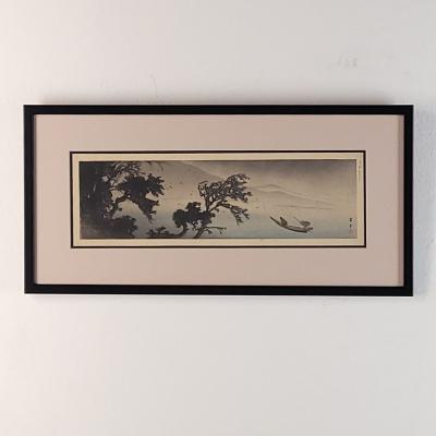 Unusual Small Woodblock Japan circa 1920