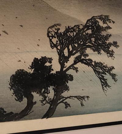 Unusual Small Woodblock Japan circa 1920