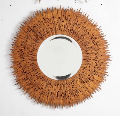 Unusual Tramp Art Sunburst Mirror
