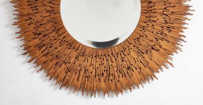 Unusual Tramp Art Sunburst Mirror