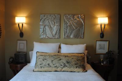 Unusual pair of large cushions in Antique French Textile