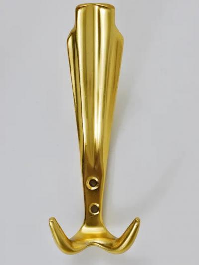 Up to Five Golden Hollywood Regency Wall Coat Hooks Italy 1970s