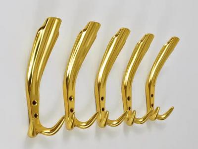 Up to Five Golden Hollywood Regency Wall Coat Hooks Italy 1970s