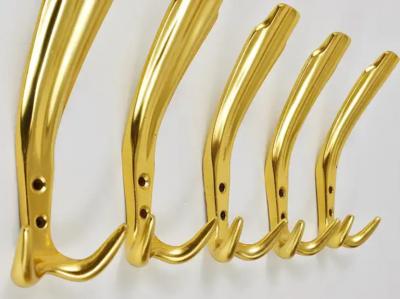 Up to Five Golden Hollywood Regency Wall Coat Hooks Italy 1970s