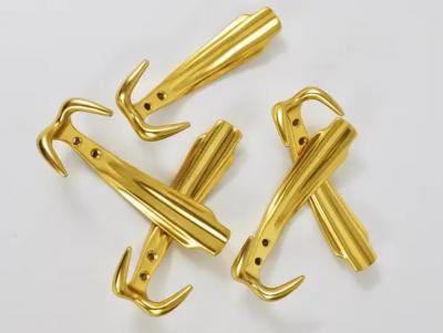 Up to Five Golden Hollywood Regency Wall Coat Hooks Italy 1970s