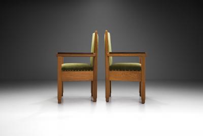 Upholstered Amsterdamse School Chairs The Netherlands Early 20th Century