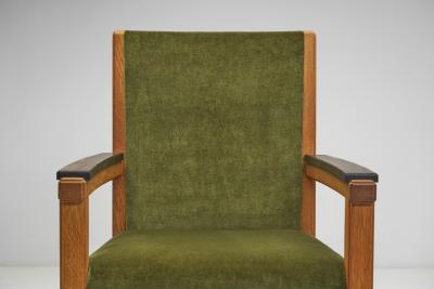 Upholstered Amsterdamse School Chairs The Netherlands Early 20th Century