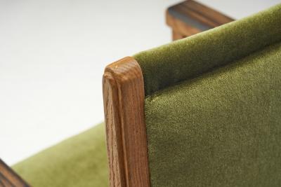 Upholstered Amsterdamse School Chairs The Netherlands Early 20th Century