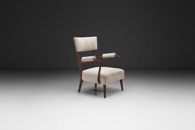 Upholstered Armchair with Manchettes Europe Mid 20th Century